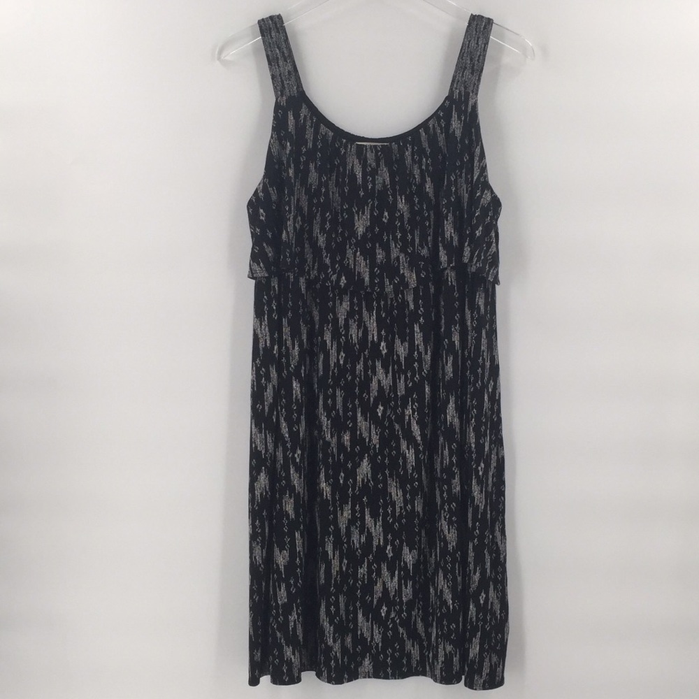 Nwt 𝅺Style & Co Printed Black Waterfall Dress Medium